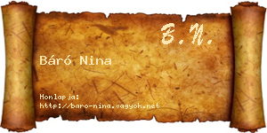 Báró Nina névjegykártya