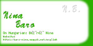 nina baro business card